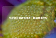 央视体育频道直播表：精彩赛事全览