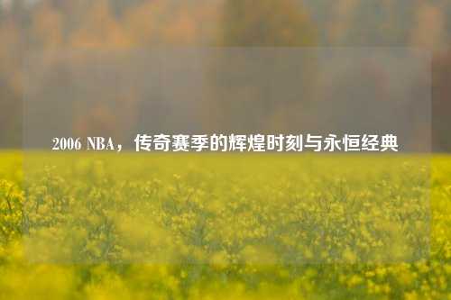 2006 NBA，传奇赛季的辉煌时刻与永恒经典