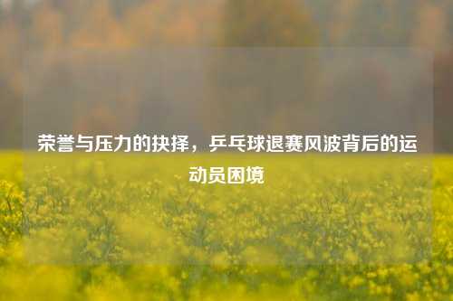 荣誉与压力的抉择，乒乓球退赛风波背后的运动员困境