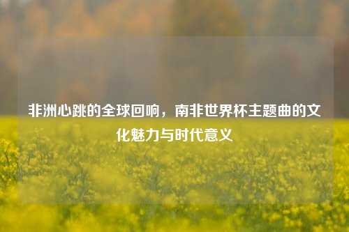 非洲心跳的全球回响，南非世界杯主题曲的文化魅力与时代意义
