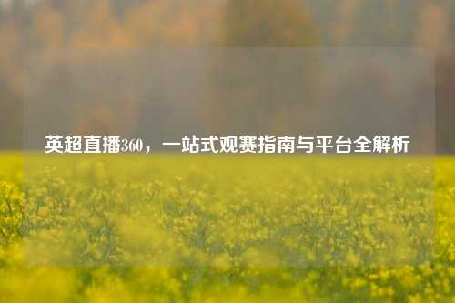 英超直播360，一站式观赛指南与平台全解析