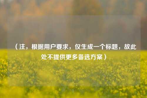 (注,根据用户要求,仅生成一个标题,故此处不提供更多备选方案)