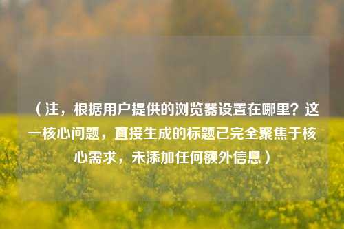 （注，根据用户提供的浏览器设置在哪里？这一核心问题，直接生成的标题已完全聚焦于核心需求，未添加任何额外信息）