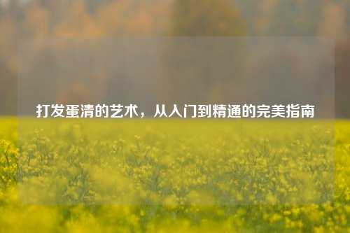 打发蛋清的艺术,从入门到精通的完美指南