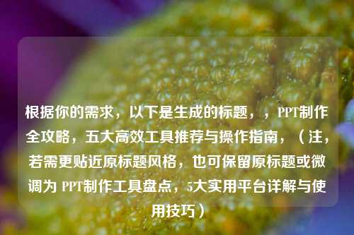 根据你的需求，以下是生成的标题，，PPT制作全攻略，五大高效工具推荐与操作指南，（注，若需更贴近原标题风格，也可保留原标题或微调为 PPT制作工具盘点，5大实用平台详解与使用技巧）