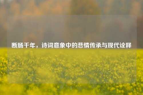 断肠千年，诗词意象中的悲情传承与现代诠释