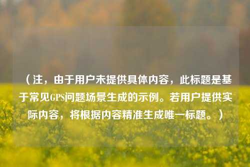（注，由于用户未提供具体内容，此标题是基于常见GPS问题场景生成的示例。若用户提供实际内容，将根据内容精准生成唯一标题。）