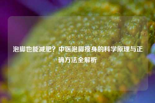 泡脚也能减肥？中医泡脚瘦身的科学原理与正确方法全解析