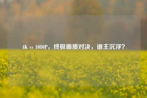 4K vs 1080P,终极画质对决,谁主沉浮?