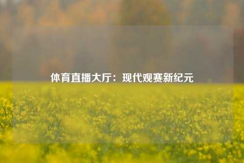 体育直播大厅：现代观赛新纪元