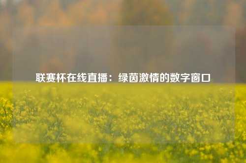 联赛杯在线直播：绿茵激情的数字窗口