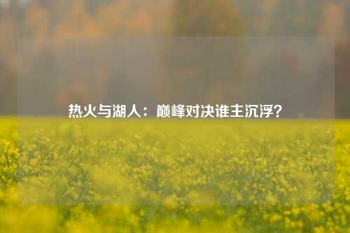 热火与湖人：巅峰对决谁主沉浮？