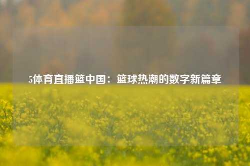 5体育直播篮中国：篮球热潮的数字新篇章