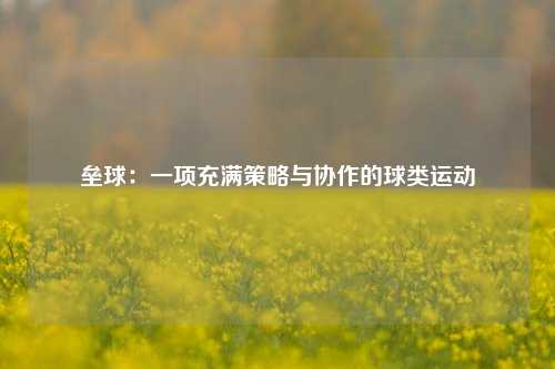 垒球：一项充满策略与协作的球类运动