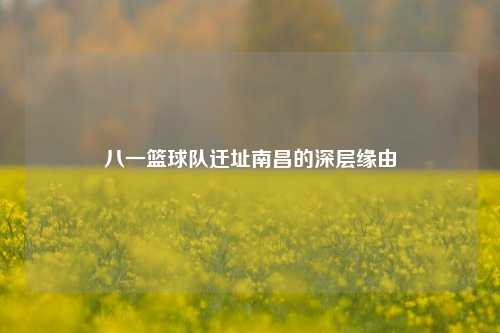 八一篮球队迁址南昌的深层缘由