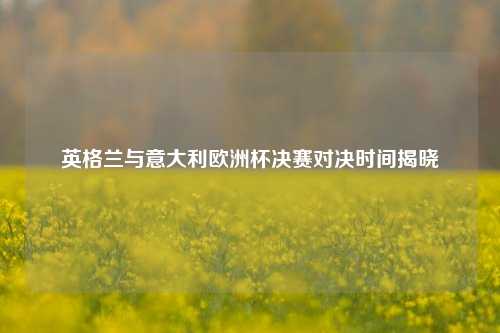 英格兰与意大利欧洲杯决赛对决时间揭晓