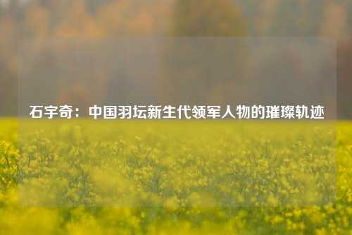 石宇奇:中国羽坛新生代领军人物的璀璨轨迹