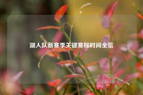 湖人队新赛季关键赛程时间全览