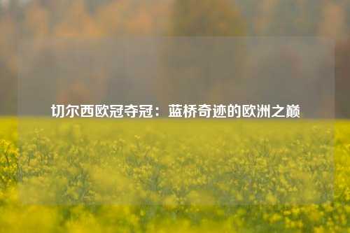 切尔西欧冠夺冠:蓝桥奇迹的欧洲之巅